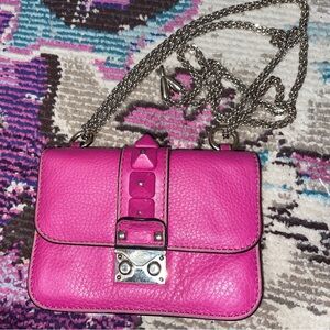 Valentino Garavani Pink Crossbody Bag with Structured Shape and Flap Closure